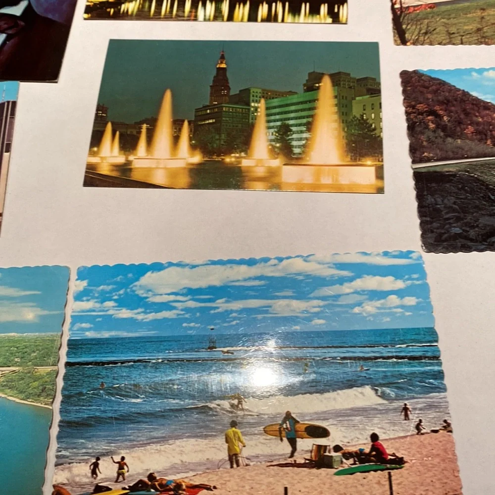 15 unused vintage postcards. From the 1950’s and 60’s. One has a stain on back